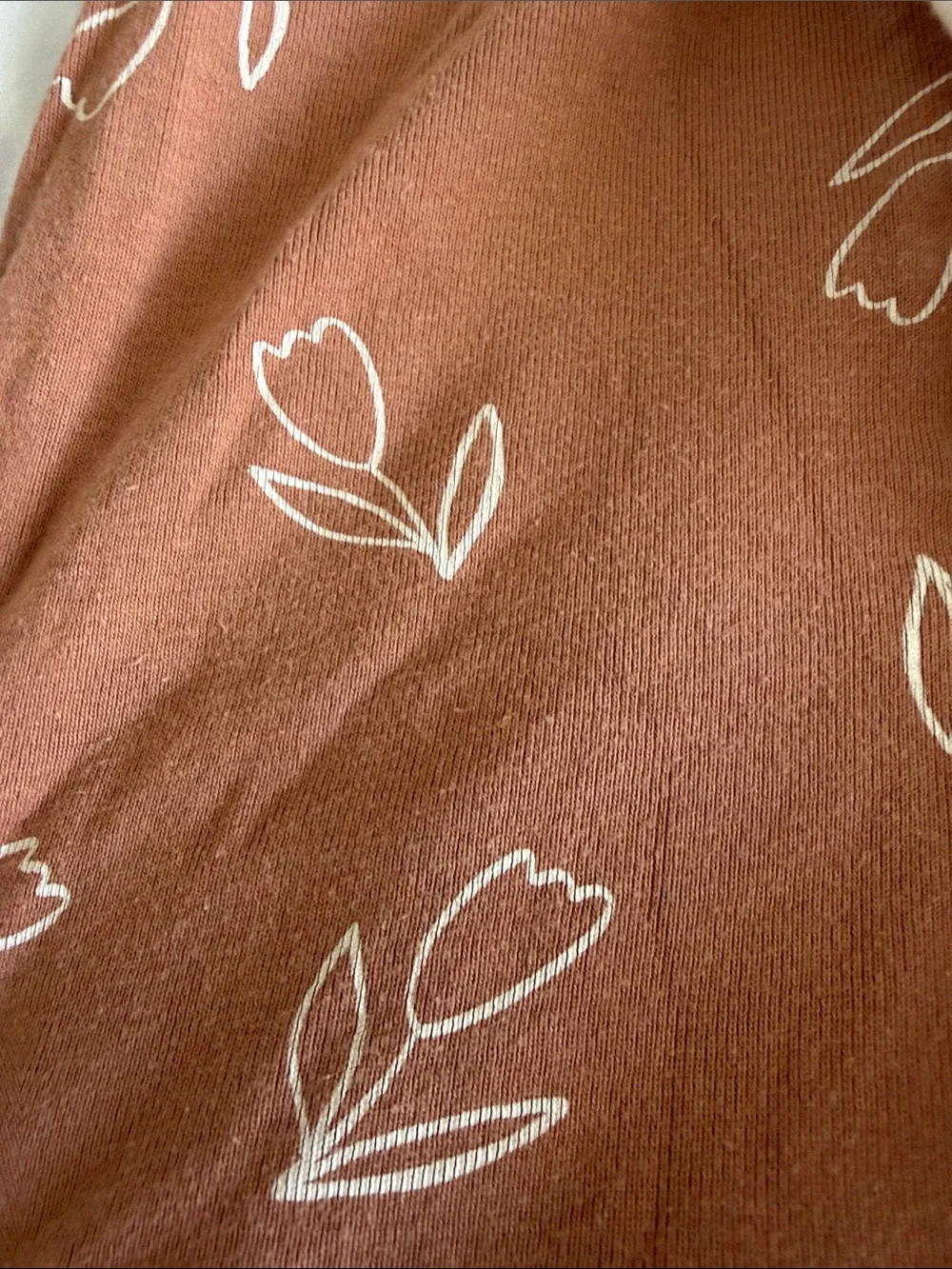 Old Navy Rust Floral Zip Footed One-Piece 6-9 months